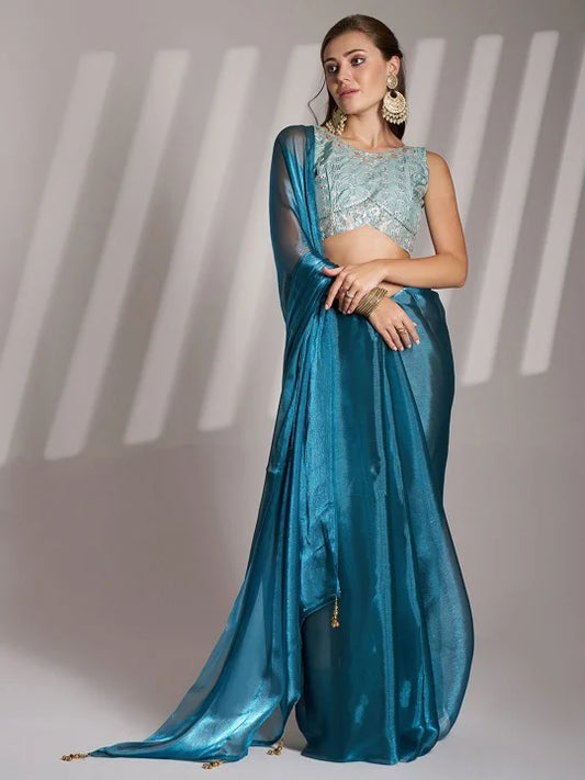 Party Wear Fancy Satin Silk Saree